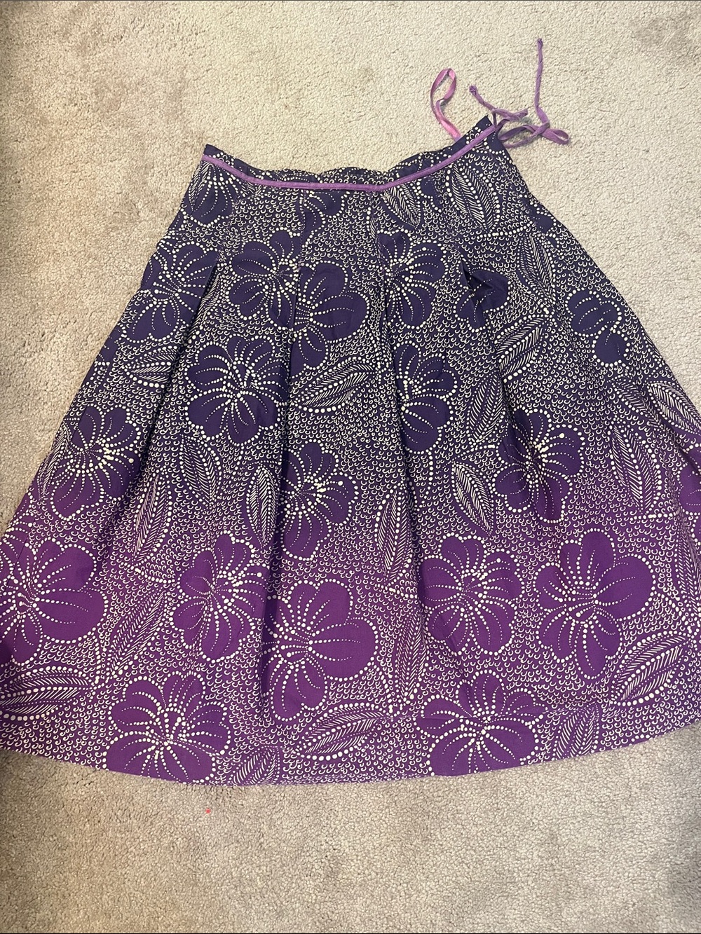Nougat London Purple Ombre Floral A-Line Skirt size 0